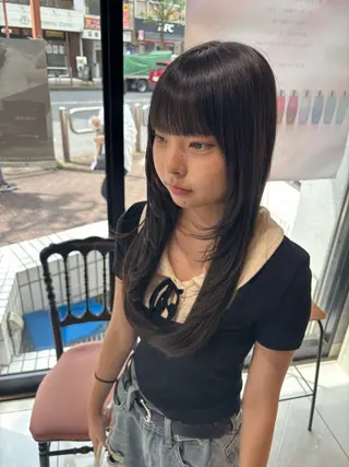 ロング 韓国レイヤー/カラー 🐈‍⬛💗miyuのヘアスタイル