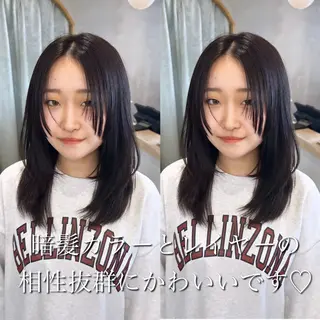 セミロング 🩵縮毛矯正/ブリー チ/髪質改善/いつかのヘアスタイル