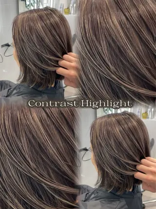 ミディアム カラー ONYX 表参道所属・表参道/ハイライト 髪質改善ストレートのヘアスタイル