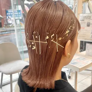 ミディアム ヘアアレンジ ブリーチ/ヘアセット 【𝙍𝙞𝙣𝙤】のヘアスタイル