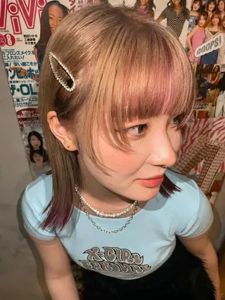 ミディアム カラー ヘアアレンジ 博多ブリーチ /Ririkaのヘアスタイル