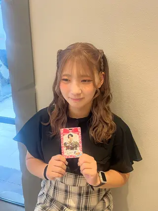 ヘアアレンジ ヘアセット/ピンク /レッド/あつはのヘアスタイル