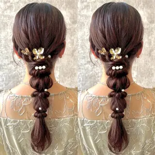 ロング ヘアアレンジ ヘアメ🎀エクステ 🪽横浜/しほ🧸のヘアスタイル