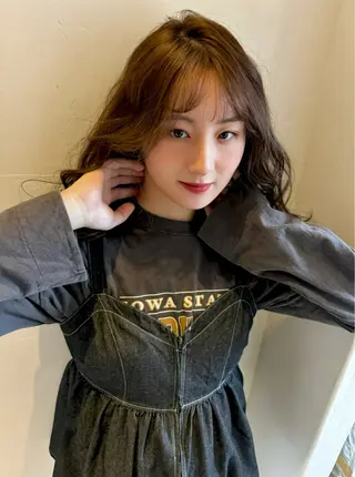 ロング カラー パーマ rendez-vous所属・勝田 沙耶のヘアスタイル