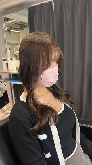 ミディアム カラー mimiiy梅田 中崎町ハイトーンのヘアスタイル