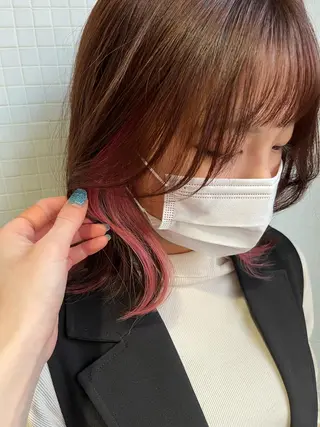 ミディアム FRAME＋spa&hair roomなんば駅前店所属・🦋タナカ ヒナ🦋 ブリーチなしカラーのヘアスタイル