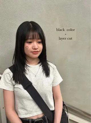 ミディアム カラー 髪質改善 / 透明感 カラー / 冨成のヘアスタイル