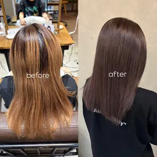 ミディアム カラー 新垣 心都のヘアスタイル