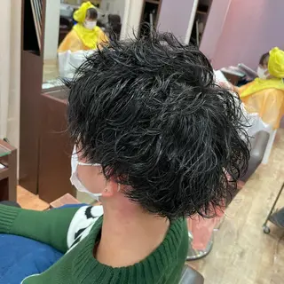 ショート パーマ メンズ 大阪長居🌱野見山 卓也のヘアスタイル