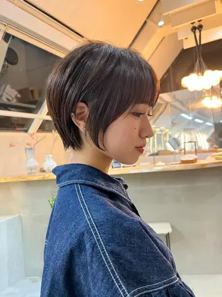 ショート カラー ボブ×縮毛矯正× 髪質改善/三ツ木一生のヘアスタイル