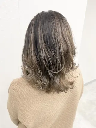 セミロング カラー 髪質改善カットカラー 小岩🌈くぼのヘアスタイル
