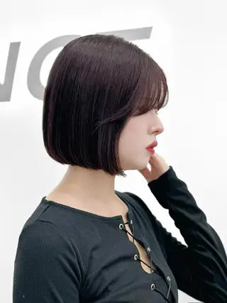 ショート カラー ヘアアレンジ 盛れるボブ🤍 縮毛矯正🤍ひかりのヘアスタイル