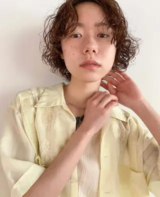 ショート カラー パーマ ヘアアレンジ メンズ キッズ パーマスタイル🔅 sayacaのヘアスタイル