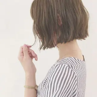 ミディアム カラー ヘアアレンジ ブリーチ&似合せボブ 田中寛十のヘアスタイル