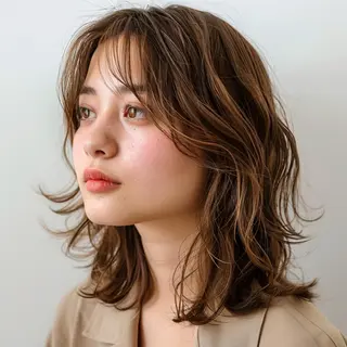 ミディアム レヴ　草加駅3分🌻 ✂️早朝深夜営業🌱のヘアスタイル