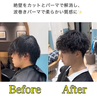 ミディアム メンズ 【池袋店 店長】伊藤 昂樹/曲がる縮毛矯正のヘアスタイル
