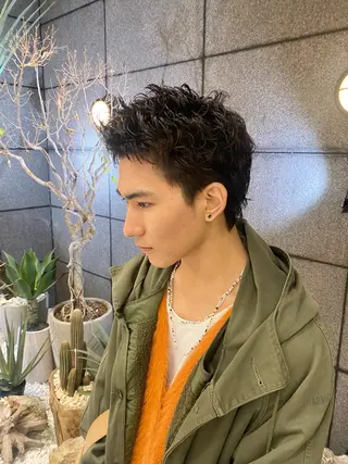 ショート パーマ メンズ 酸スト/フェザー パーマ/三谷海斗のヘアスタイル