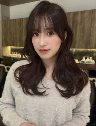 セミロング 無料カットモデル /レイヤー特化/荒砂のヘアスタイル