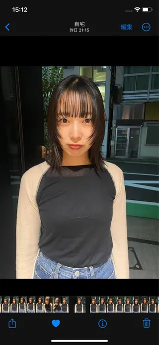 ミディアム 室谷 侑奈のヘアスタイル