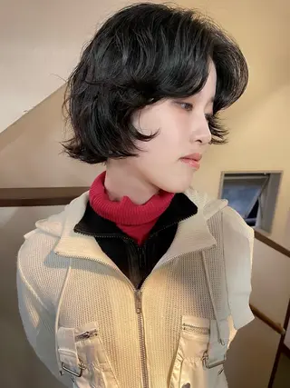 ミディアム パーマ 安部佑哉/ハイトーン /レイヤー/グランジのヘアスタイル