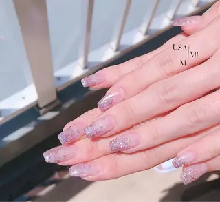 セミロング ネイル USAMiMi 🐰💕のネイルデザイン