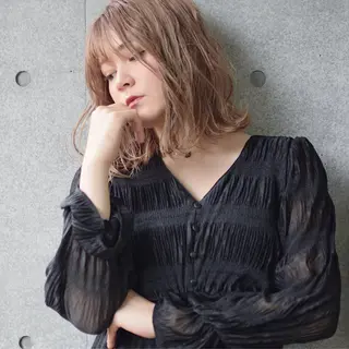 セミロング SALOWIN武蔵小杉所属・クスノキ ヤスタカのヘアスタイル