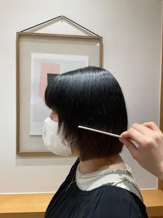 ショート ボブパーマ 井山咲良のヘアスタイル