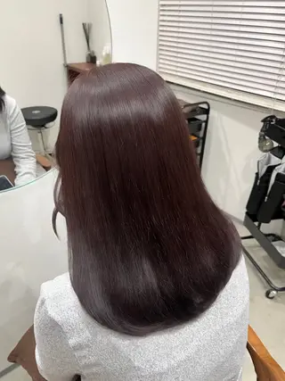 セミロング カラー 原口 桃歌のヘアスタイル