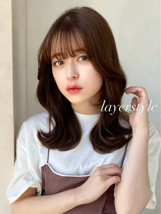 セミロング AINANLY 明治神宮前店所属・似合わせレイヤー モテカラー🤍三科のヘアスタイル