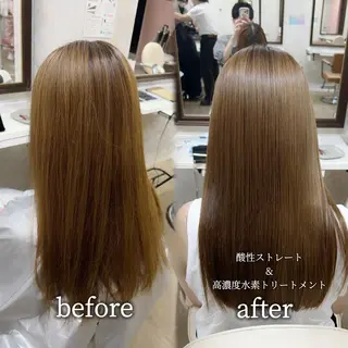 セミロング 髪質改善特化💫 韓国ヘアAyumuのヘアスタイル