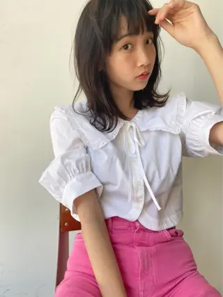 ミディアム カラー irwi/イルウィ所属・miku🎀門前仲町 ブリーチ・レイヤーのヘアスタイル