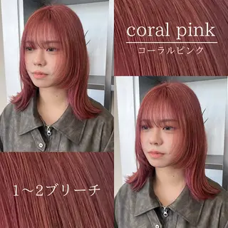 セミロング カラー 🍒暖色✖️レイヤー ／Haruna🍒のヘアスタイル