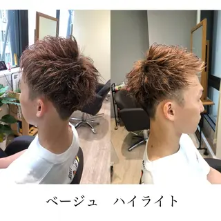 ショート カラー パーマ メンズ kiitos所属・関西センターパート メンズモデル募集のヘアスタイル