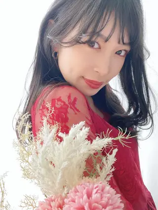 セミロング レイヤーカット・ 縮毛矯正 星野のヘアスタイル