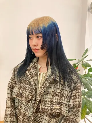 ロング カラー 津田 里菜のヘアスタイル
