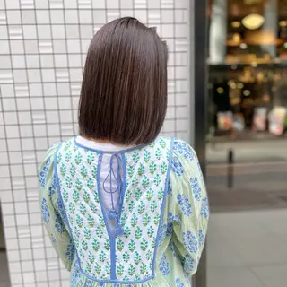 セミロング カラー HARUNA🤍 色持ち良いツヤ髪のヘアスタイル