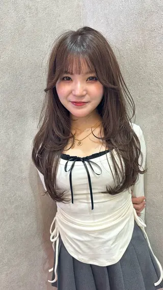ロング カラー ダブルカラー 韓国ヘアKYONのヘアスタイル