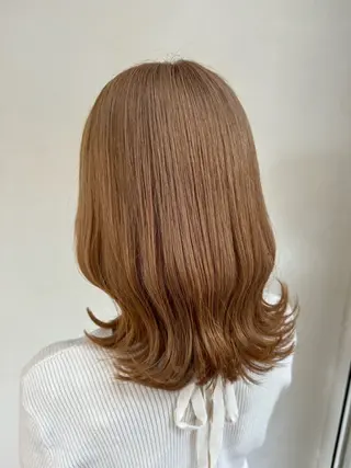 ミディアム カラー 前田 美桜のヘアスタイル