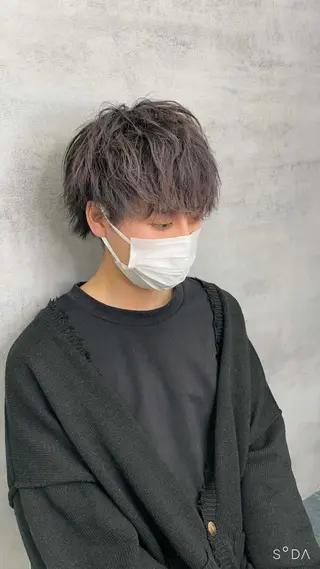 ショート メンズ 静岡/草薙パーマ メンズバレイヤージュのヘアスタイル