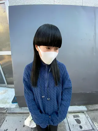 ミディアム カラー レイヤーウルフ エクステ磯部のヘアスタイル