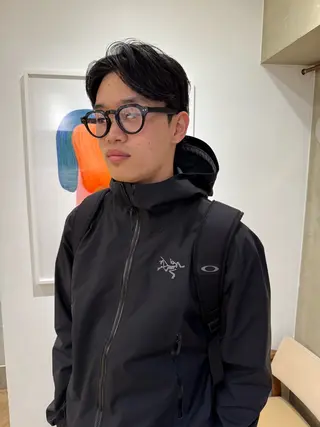 ミディアム メンズ センターパート 田形清流のヘアスタイル