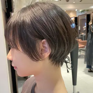 ショート 縮毛矯正・暗髪 ・ショート 橋本🐶のヘアスタイル