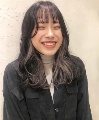 セミロング カラー nakahara madokaのヘアスタイル