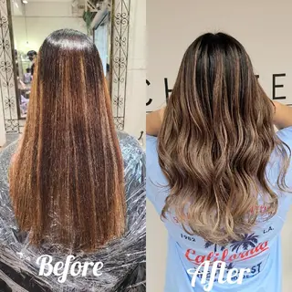 ロング カラー cherie所属・バレイヤージュ/ ハイライト/大内格のヘアスタイル