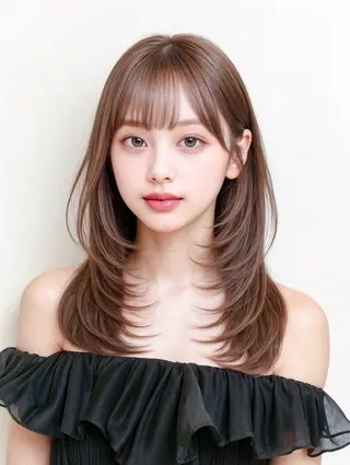 セミロング シンタニ ナオトのヘアスタイル