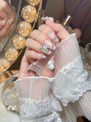 ネイル 23時まで❤︎韓国、 ワンホンネイルのネイルデザイン