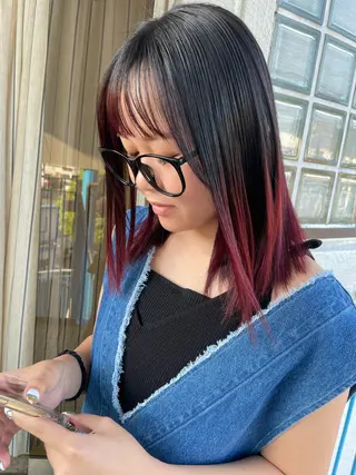 ミディアム カラー JIEN MIUのヘアスタイル