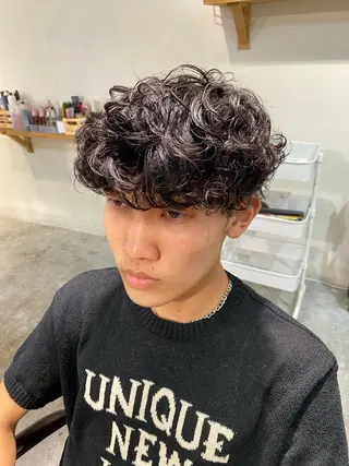 パーマ メンズ パーマ特化/フェザー パーマシャドウ/真生のヘアスタイル