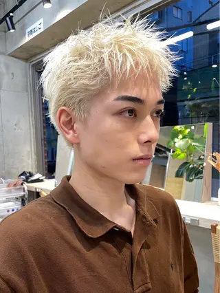 ショート カラー メンズ fifth men's原宿所属・原宿/fifth/ ブリーチカラー/カズのヘアスタイル