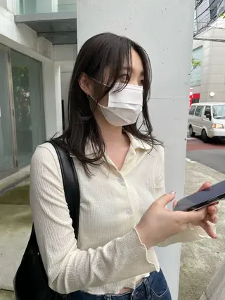 ロング カラー ヘアアレンジ 小顔レイヤー×コンパ クトボブ/林隆平のヘアスタイル